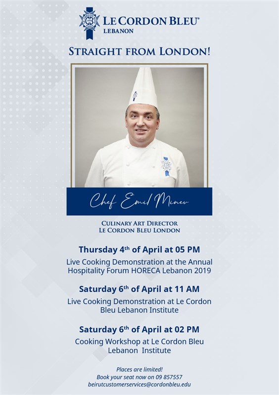 Le Cordon Bleu live cooking demonstration with Chef Emil Minev